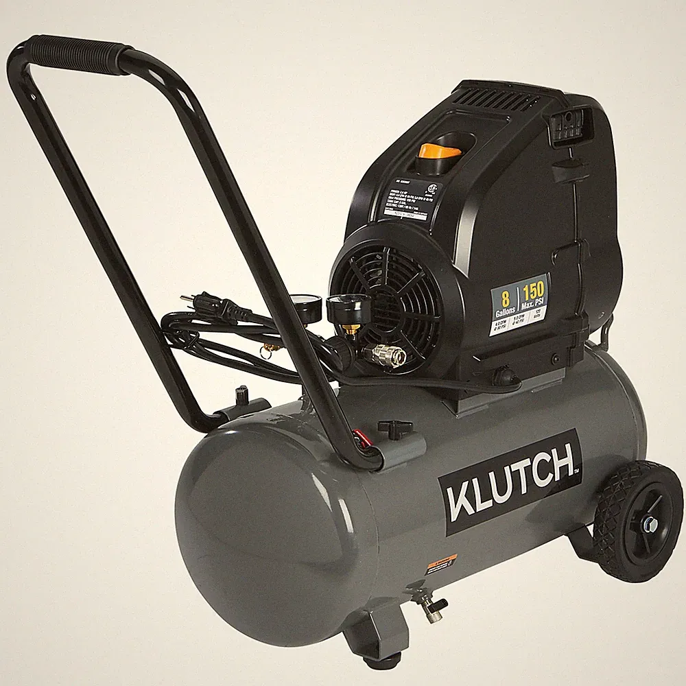 Klutch 8-Gal. Hot Dog Air Compressor, 2 HP Motor, 120 Volts, 150 PSI